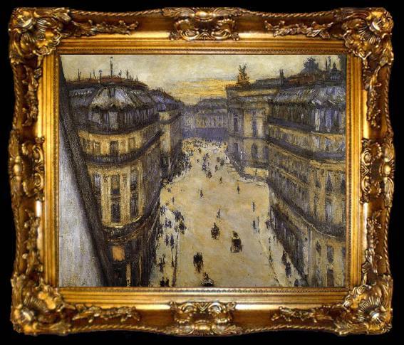 framed  Gustave Caillebotte Look down from sixth floor, ta009-2